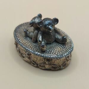 Kitney & Co. VGT 1995 Sliver Plated Teddy Bear Trinket Box